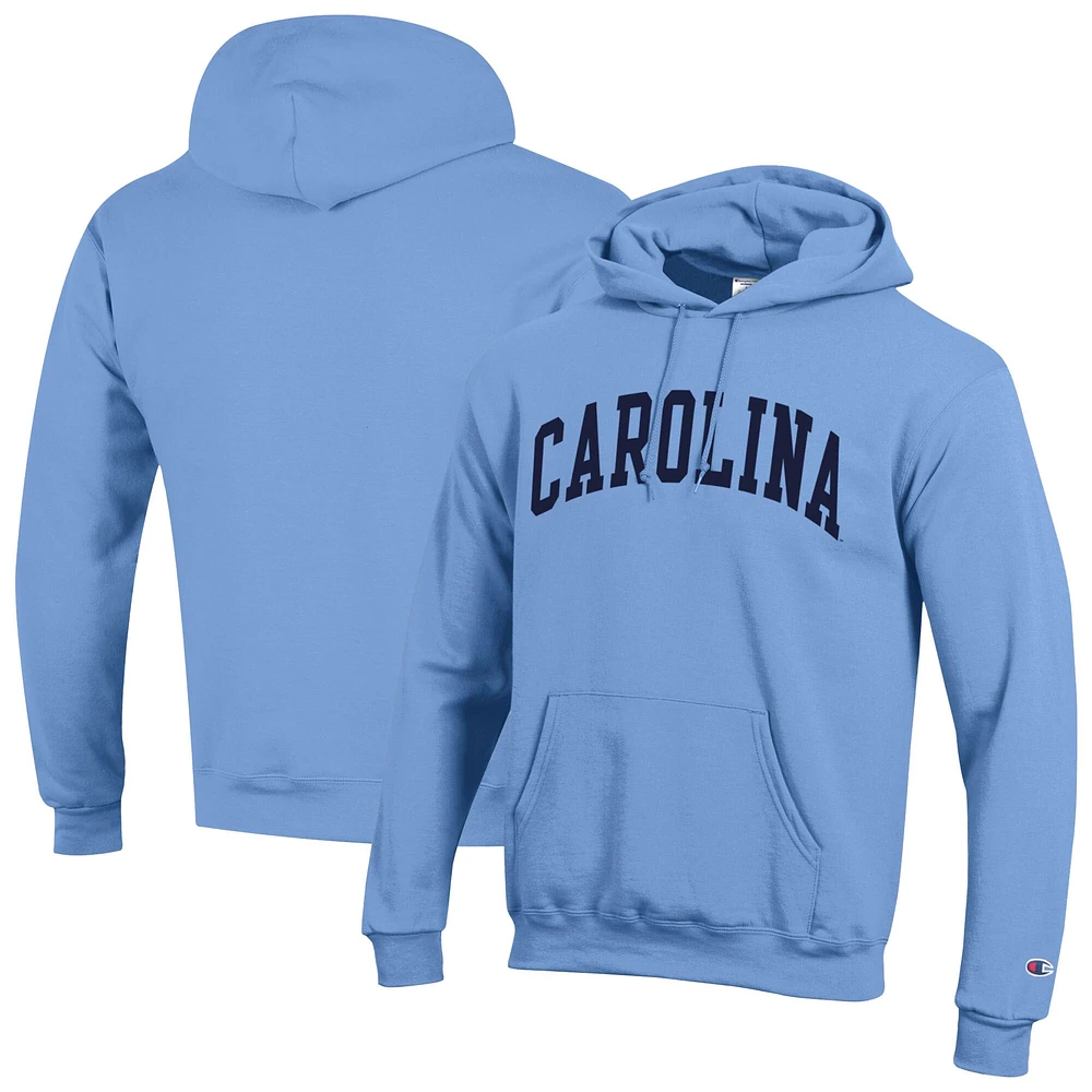 Sweat à capuche en polaire Basic Arch Champion Carolina Blue pour homme des Tar Heels de Caroline du Nord