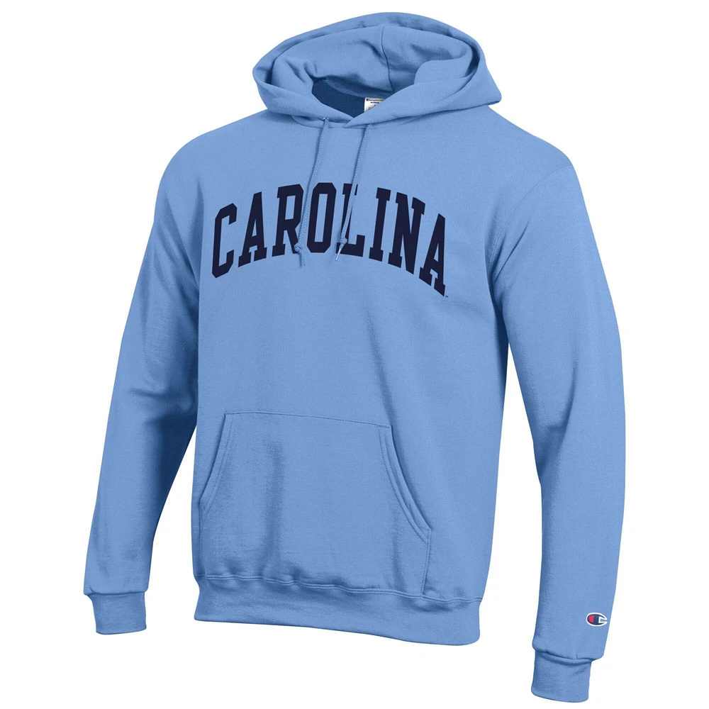 Sweat à capuche en polaire Basic Arch Champion Carolina Blue pour homme des Tar Heels de Caroline du Nord