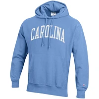 Champion Carolina Blue North Tar Heels Team Arch Reverse Weave Pull à capuche pour homme