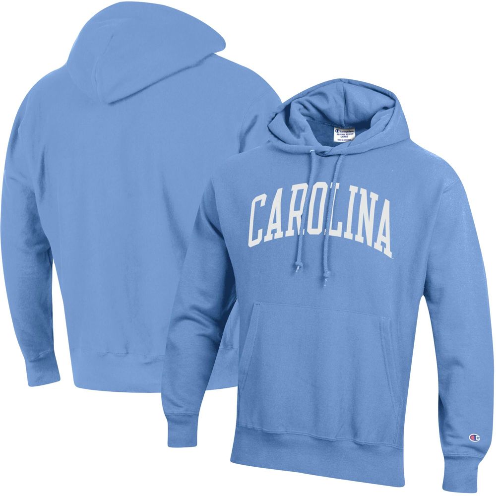 Men's Champion Carolina Blue North Tar Heels Team Arch Reverse Weave Pullover Hoodie