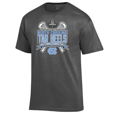 North Carolina Tar Heels Champion 2022 NCAA Women's Lacrosse National Champions Locker Room T-Shirt - Heathered Gray