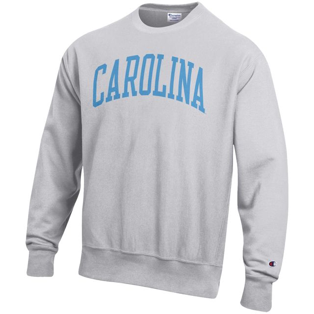 Sweat-shirt Champion Heathered Grey North Carolina Tar Heels Arch Reverse Weave pour hommes