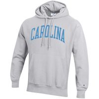 Men's Champion Heathered Gray North Carolina Tar Heels Team Arch Reverse Weave Pullover Hoodie