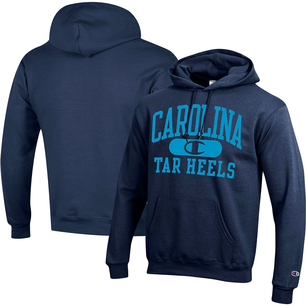 Sweat à capuche Champion Navy North Carolina Tar Heels Arch Pill pour homme