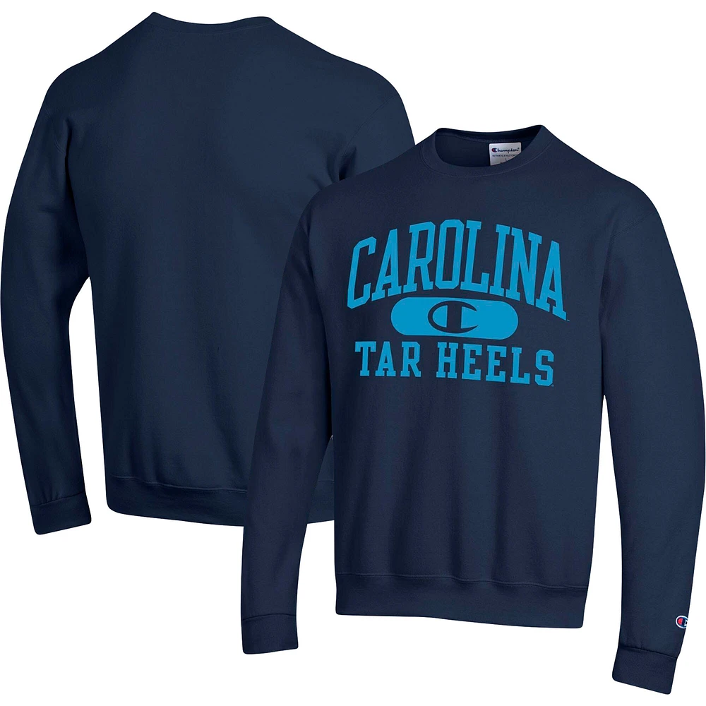 Sweat-shirt Champion Navy North Carolina Tar Heels Arch Pill pour homme