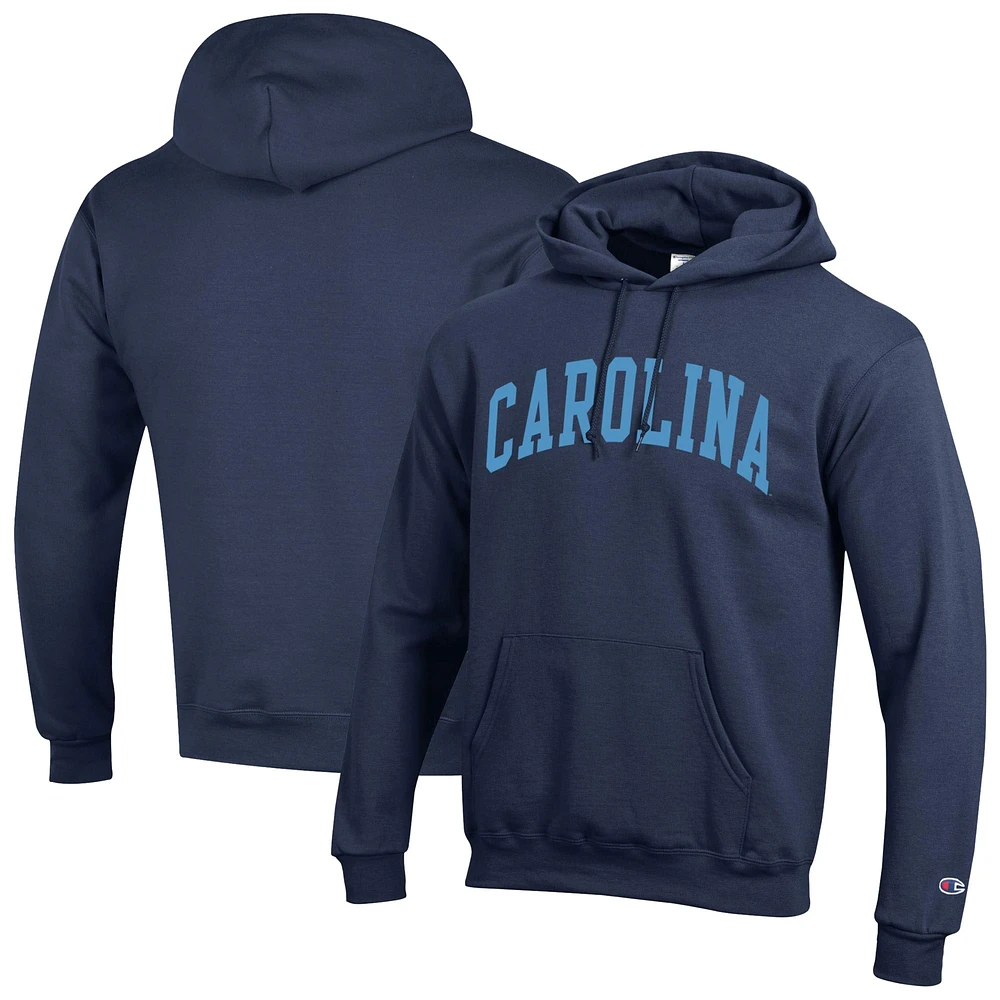 Men's Champion  Navy North Carolina Tar Heels Basic Arch Fleece Pullover Hoodie