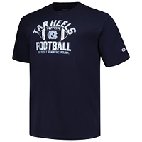 T-shirt pour casque de football Champion Caroline du Nord Tar Heels Big & Tall hommes, bleu marine