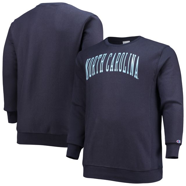 Champion Navy North Carolina Tar Heels Big & Tall Reverse Weave Fleece Crewneck Sweatshirt