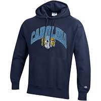 Men's Champion Navy North Carolina Tar Heels Vault Late Night Reverse Weave Pullover Hoodie