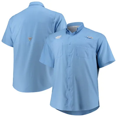 North Carolina Tar Heels Columbia Big & Tall Tamiami Omni-Shade Button-Down Shirt - Blue