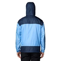 Veste coupe-vent à capuche entièrement zippée Columbia Carolina Blue North Tar Heels Flash Challenger II Omni-Shade pour homme