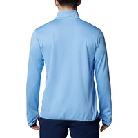 Veste Columbia Carolina Blue North Tar Heels Park View Grid Fleece Omni-Wick à demi-zip pour hommes