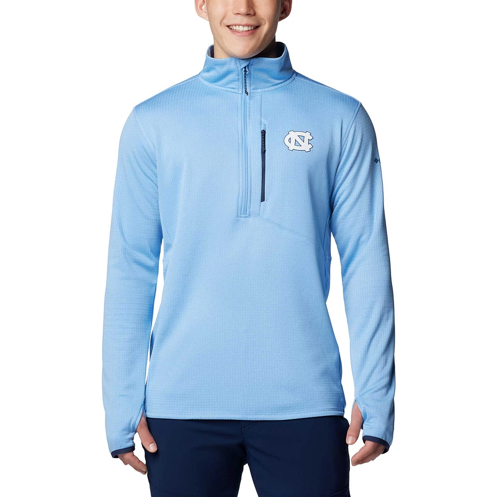 Veste Columbia Carolina Blue North Tar Heels Park View Grid Fleece Omni-Wick à demi-zip pour hommes