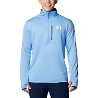 Veste Columbia Carolina Blue North Tar Heels Park View Grid Fleece Omni-Wick à demi-zip pour hommes