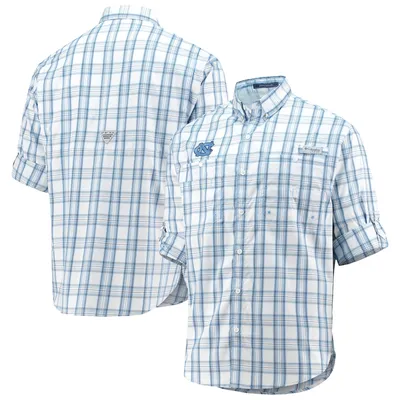 North Carolina Tar Heels Columbia Super Tamiami Omni-Shade Long Sleeve Button-Down Shirt - Blue