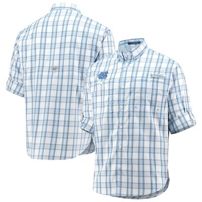 Men's Columbia Carolina Blue North Tar Heels Super Tamiami Omni-Shade Long Sleeve Button-Down Shirt