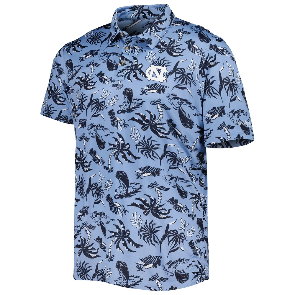 Men's Columbia Carolina Blue North Tar Heels Super Terminal Tackle Omni-Shade Polo