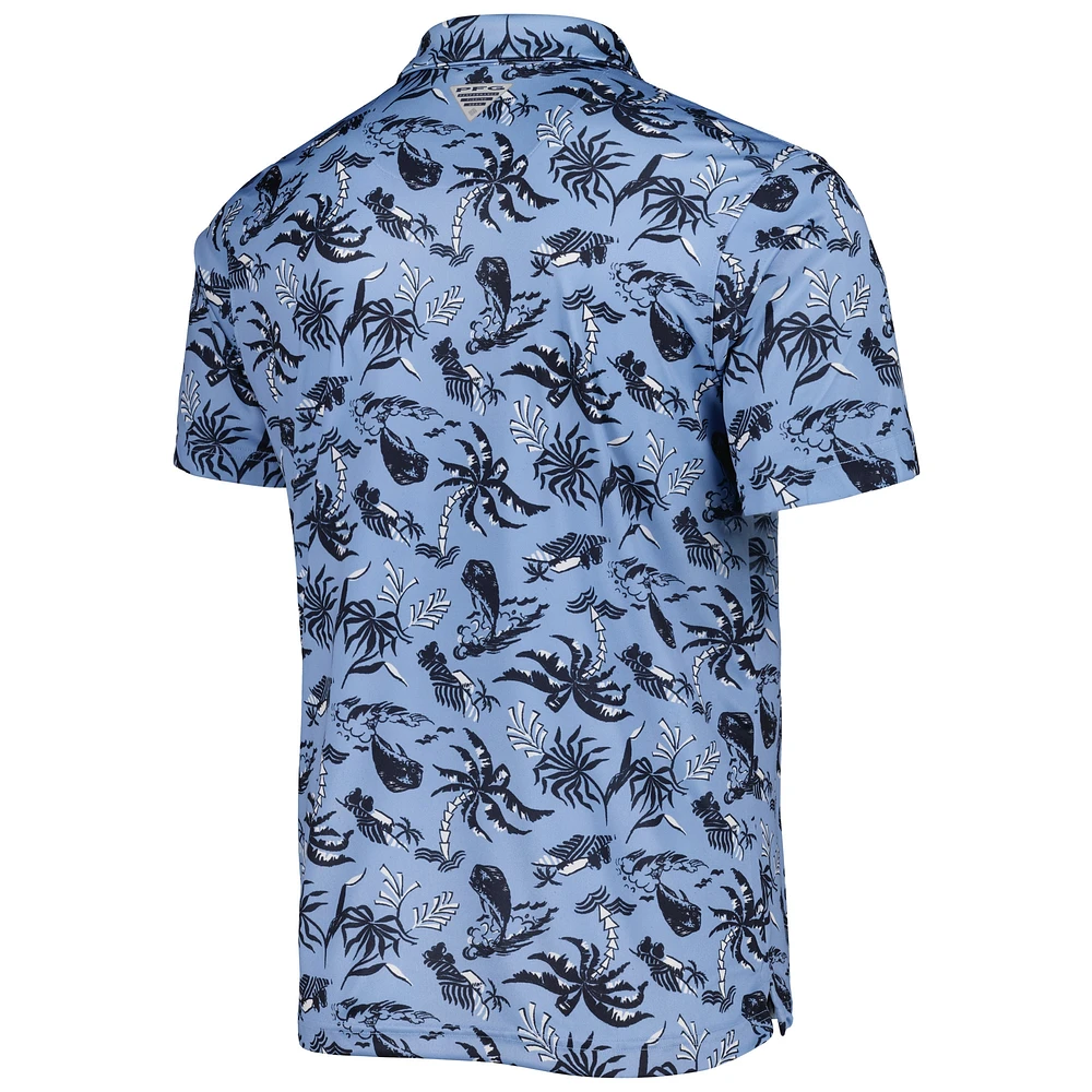 Men's Columbia Carolina Blue North Tar Heels Super Terminal Tackle Omni-Shade Polo