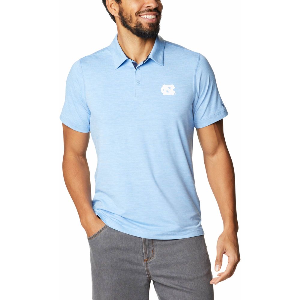 Men's Columbia Carolina Blue North Tar Heels Tech Trail Omni-Shade Polo