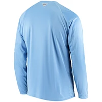 T-shirt à manches longues Columbia Carolina Blue North Tar Heels Terminal Tackle Omni-Shade Raglan pour homme