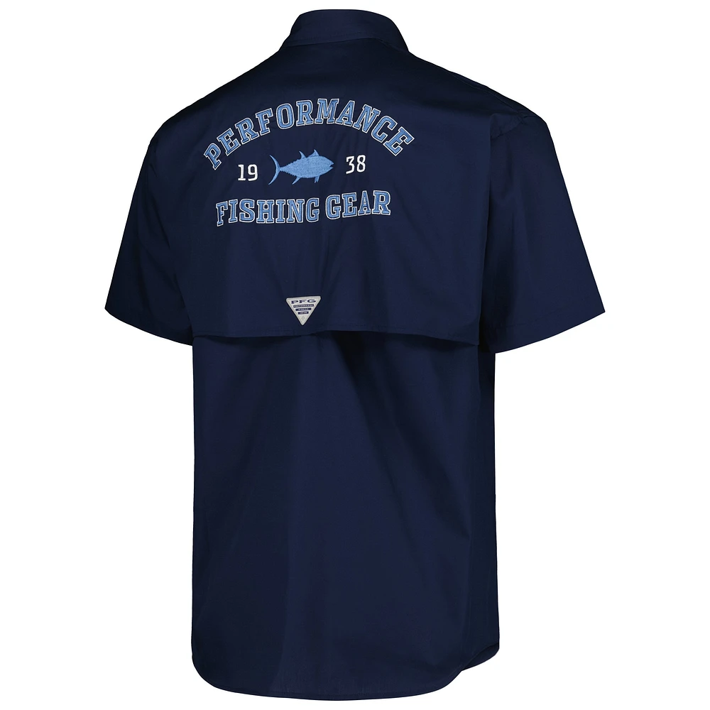 Men's Columbia Navy North Carolina Tar Heels Bonehead Button-Up Shirt