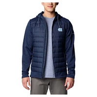 Men's Columbia  Navy North Carolina Tar Heels Out-Shield Hybrid Full-Zip Hoodie Jacket