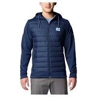 Men's Columbia  Navy North Carolina Tar Heels Out-Shield Hybrid Full-Zip Hoodie Jacket