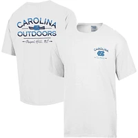 T-shirt blanc délavé confortable pour hommes North Carolina Tar Heels Great Outdoors