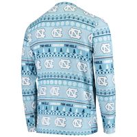 Men's Concepts Sport Carolina Blue North Tar Heels Ugly Sweater Knit Long Sleeve Top and Pant Set