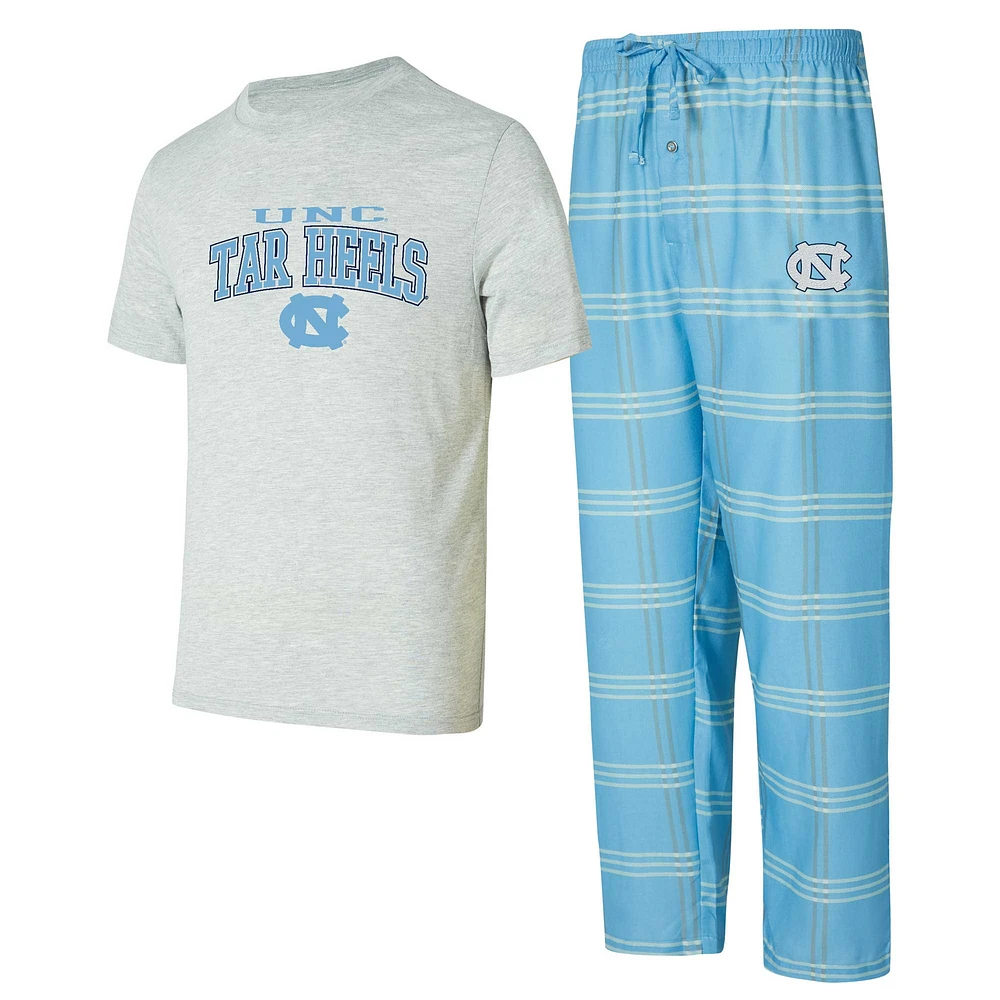 Ensemble de nuit pour homme Concepts Sport North Carolina Tar Heels avec t-shirt et pantalon