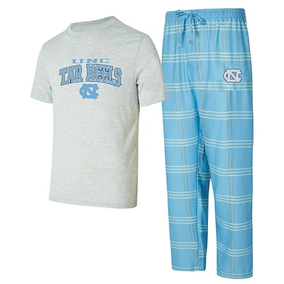 Ensemble de nuit pour homme Concepts Sport North Carolina Tar Heels avec t-shirt et pantalon