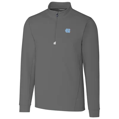 North Carolina Tar Heels Cutter & Buck Collegiate Big Tall Traverse Half-Zip Jacket - Gray