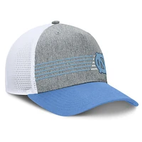 Casquette ajustable Fanatics pour hommes, gris chiné/bleu Caroline, North Carolina Tar Heels Profile Trucker