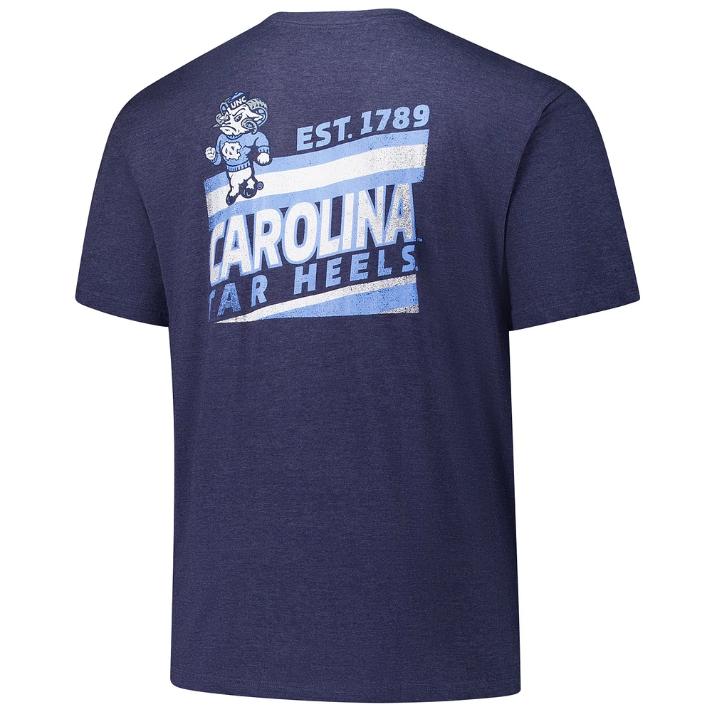 Men's Fanatics Navy North Carolina Tar Heels Big & Tall Ideal Faded T-Shirt