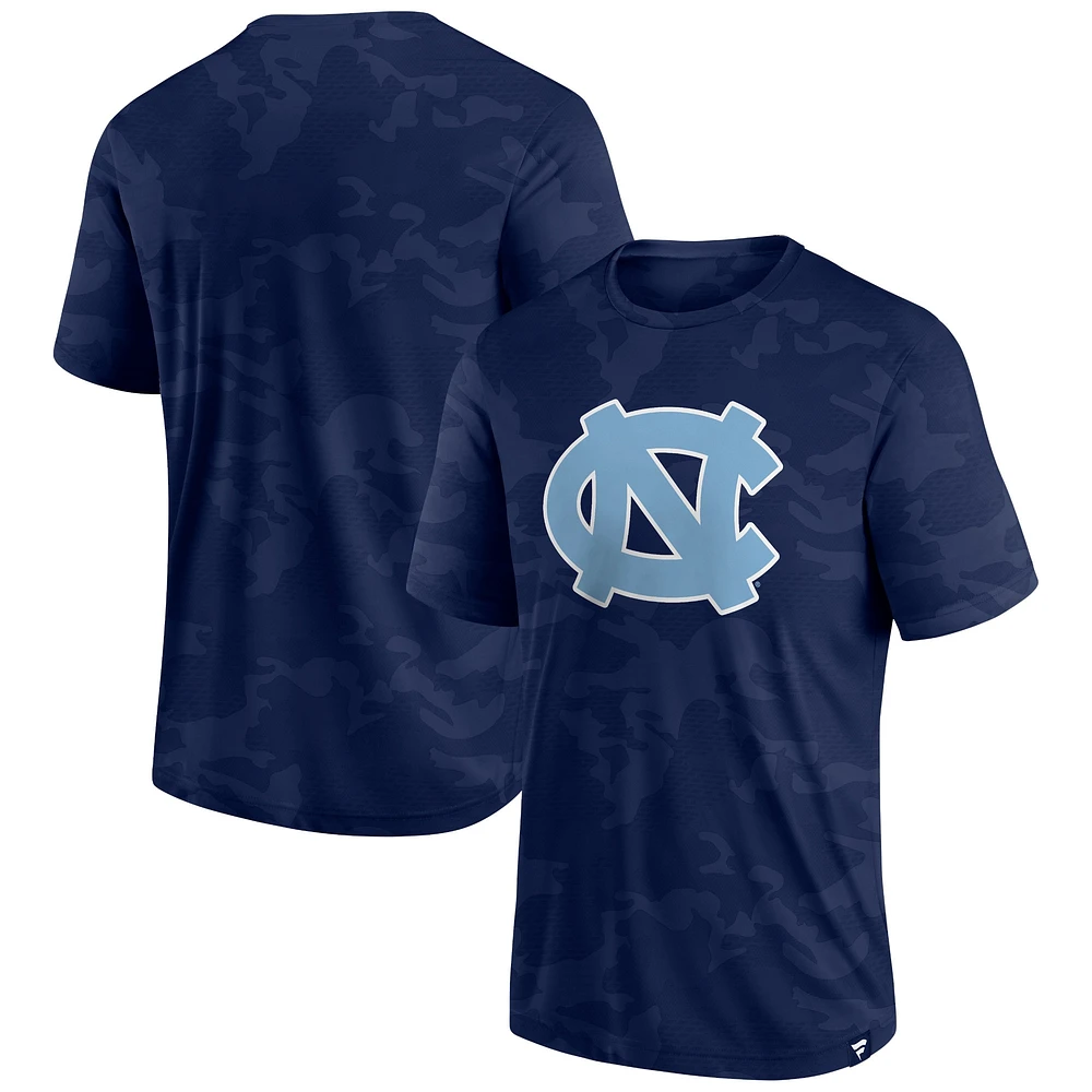 T-shirt à logo camouflage Fanatics pour hommes, bleu marine, North Carolina Tar Heels