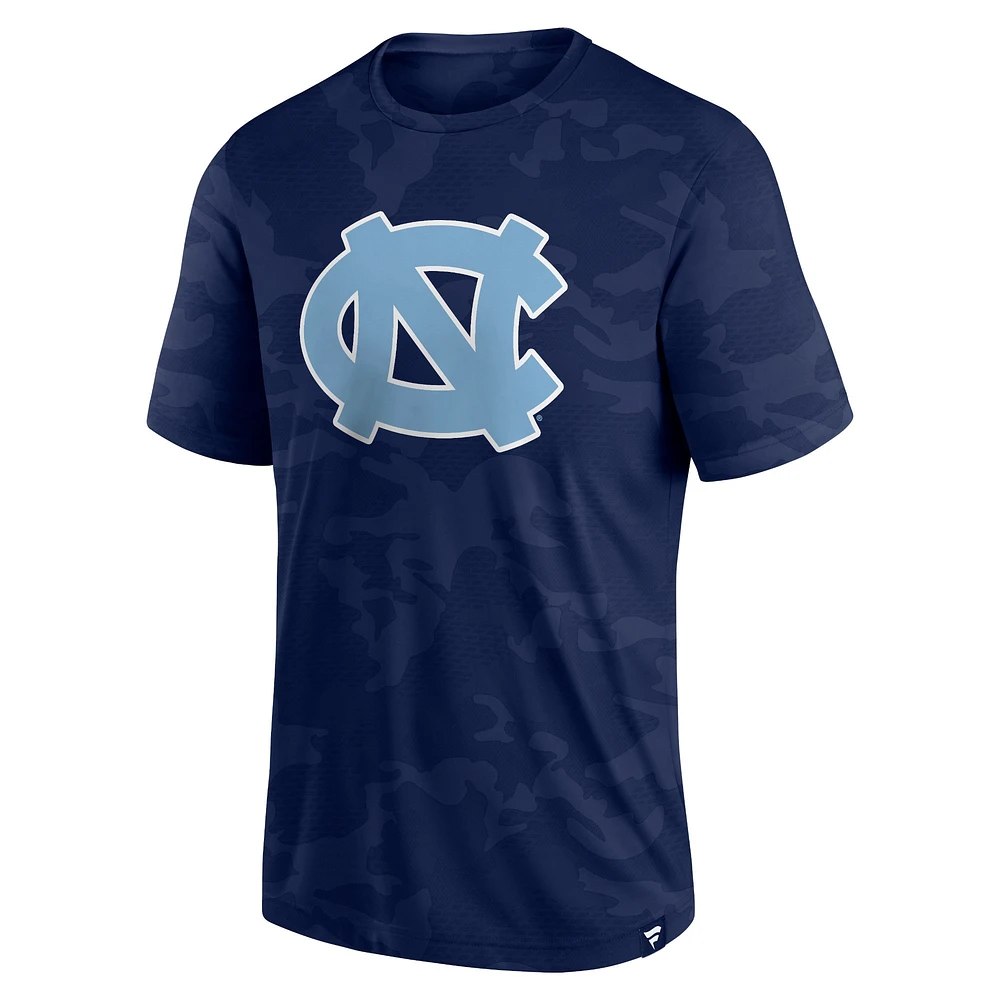 Men's Fanatics  Navy North Carolina Tar Heels Camo Logo T-Shirt