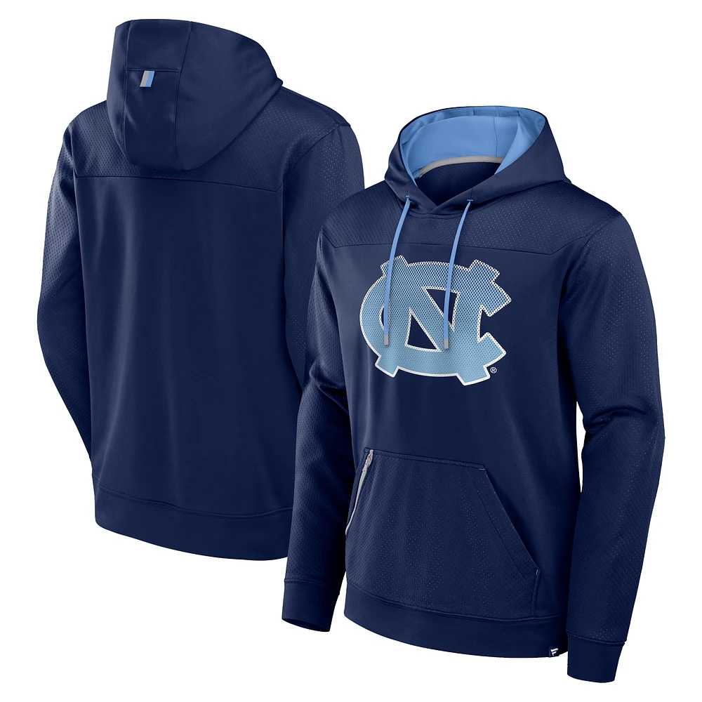 Sweat à capuche enfiler pois délavé pour homme de la marque Fanatics Navy North Carolina Tar Heels Defender