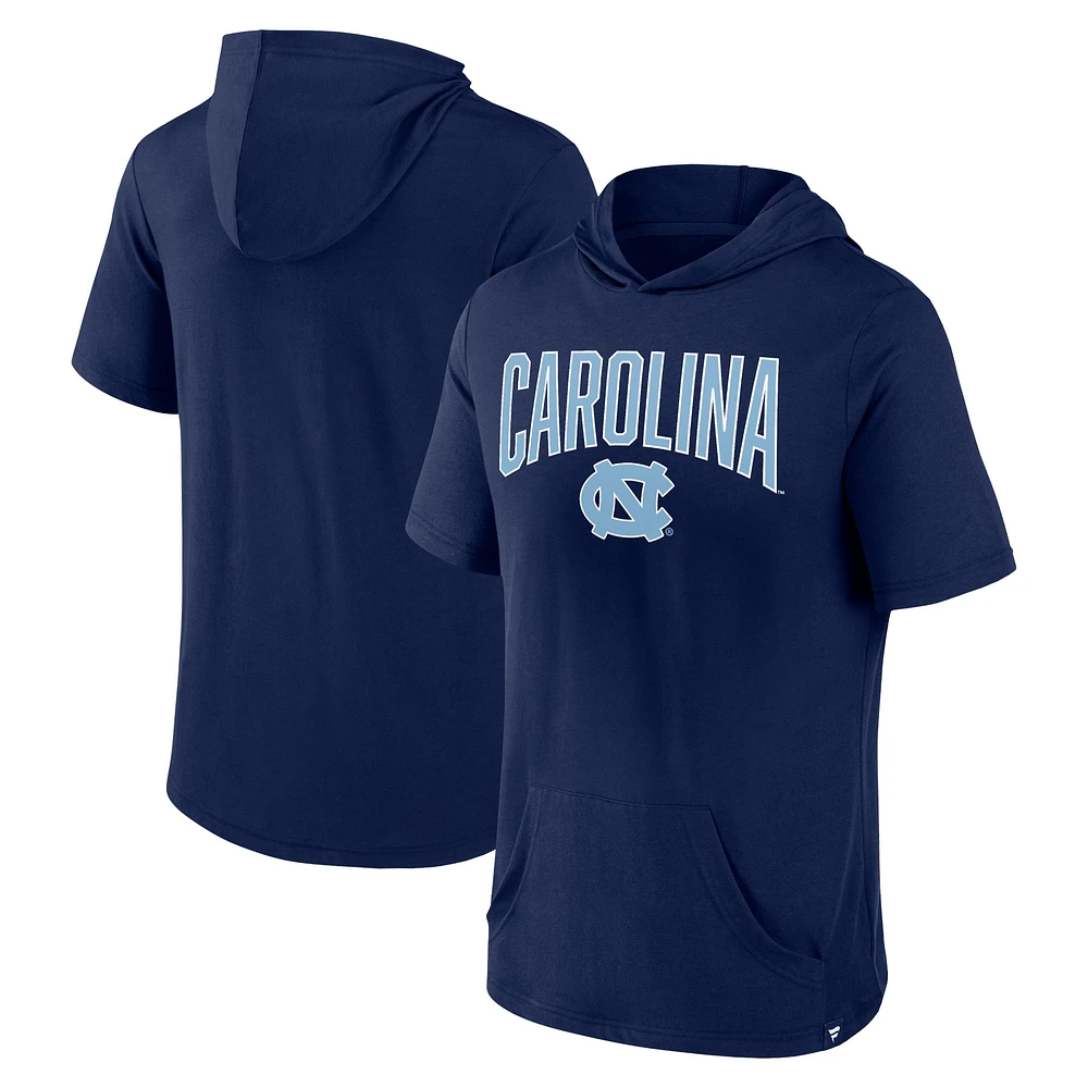 T-shirt à capuche Fanatics Navy North Carolina Tar Heels Outline Lower Arch pour hommes