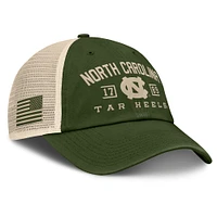 Men's Fanatics Olive North Carolina Tar Heels OHT Military Appreciation Frontier Trucker Adjustable Hat
