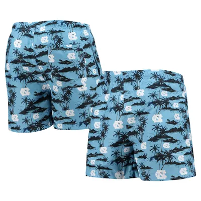 North Carolina Tar Heels FOCO Island Palm Swim Trunks - Blue