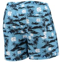 Men's FOCO Carolina Blue North Tar Heels Island Palm Swim Trunks