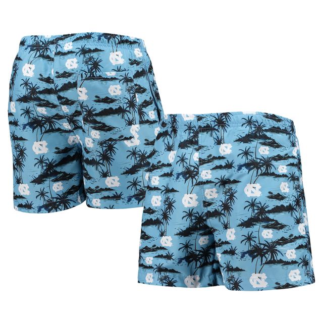 Maillot de bain FOCO Carolina Blue North Tar Heels Island Palm pour hommes