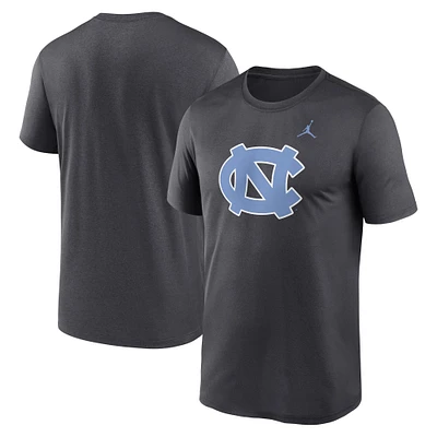 T-shirt Jordan Brand anthracite pour homme avec logo Primetime Legend des Tar Heels de Caroline du Nord