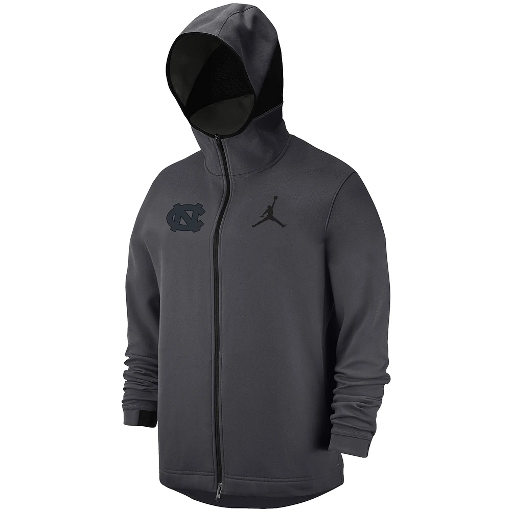 Men's Jordan Brand Anthracite North Carolina Tar Heels Tonal Showtime Full-Zip Hoodie Jacket