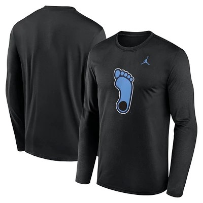 T-shirt à manches longues Jordan Brand pour homme avec logo alternatif Primetime des Tar Heels de Caroline du Nord noir