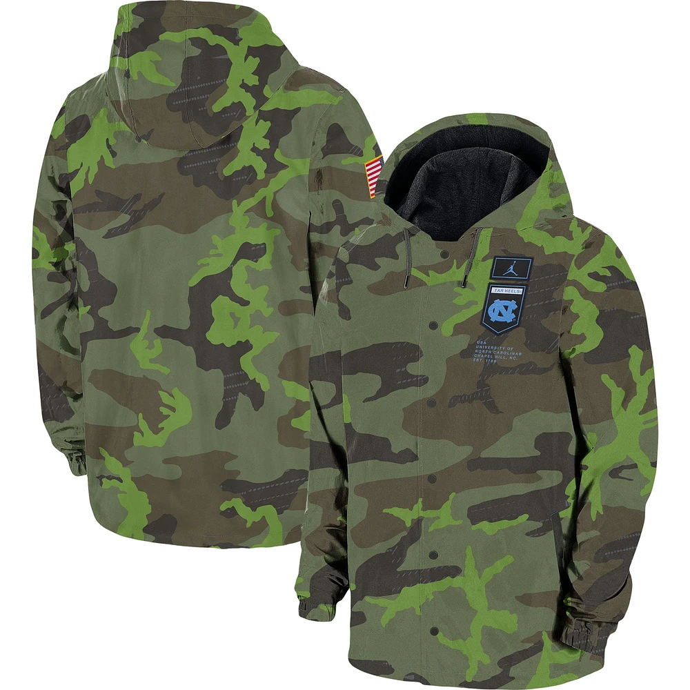 Veste à capuche bouton-pression Jordan Brand Camo North Carolina Tar Heels pour hommes