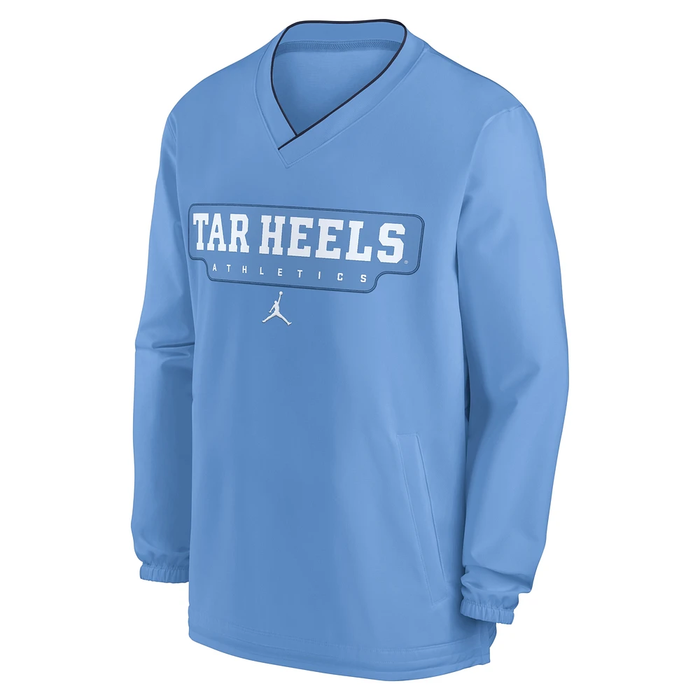 Men's Jordan Brand Carolina Blue North Tar Heels 2024 Sideline Pullover Windshirt