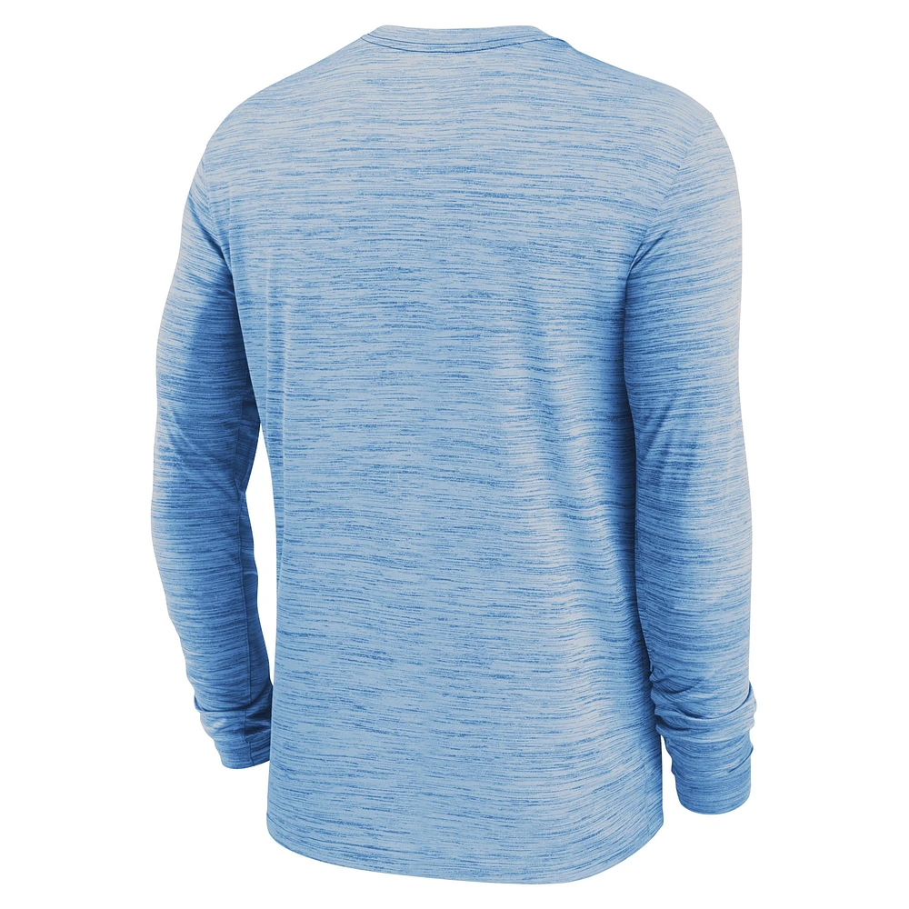 Men's Jordan Brand Carolina Blue North Tar Heels 2024 Sideline Velocity Performance Long Sleeve T-Shirt