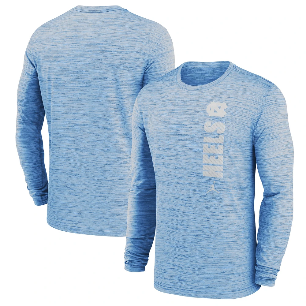 Men's Jordan Brand Carolina Blue North Tar Heels 2024 Sideline Velocity Performance Long Sleeve T-Shirt