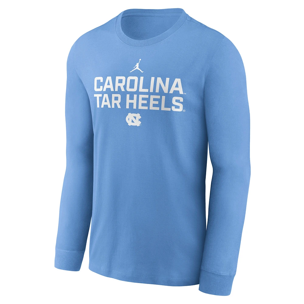 Men's Jordan Brand Carolina Blue North Tar Heels 2025 Sideline Performance Long Sleeve T-Shirt